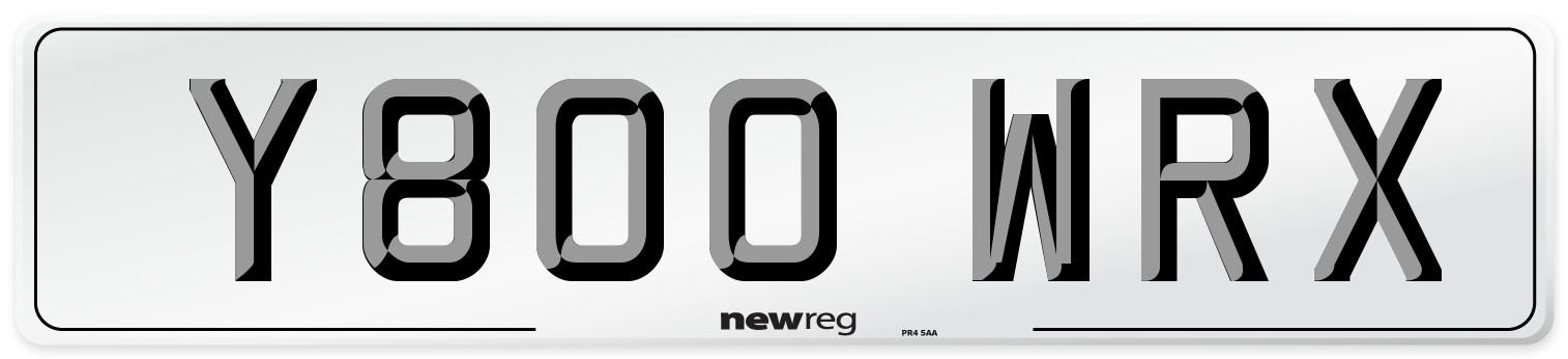 Y800 WRX Number Plate from New Reg